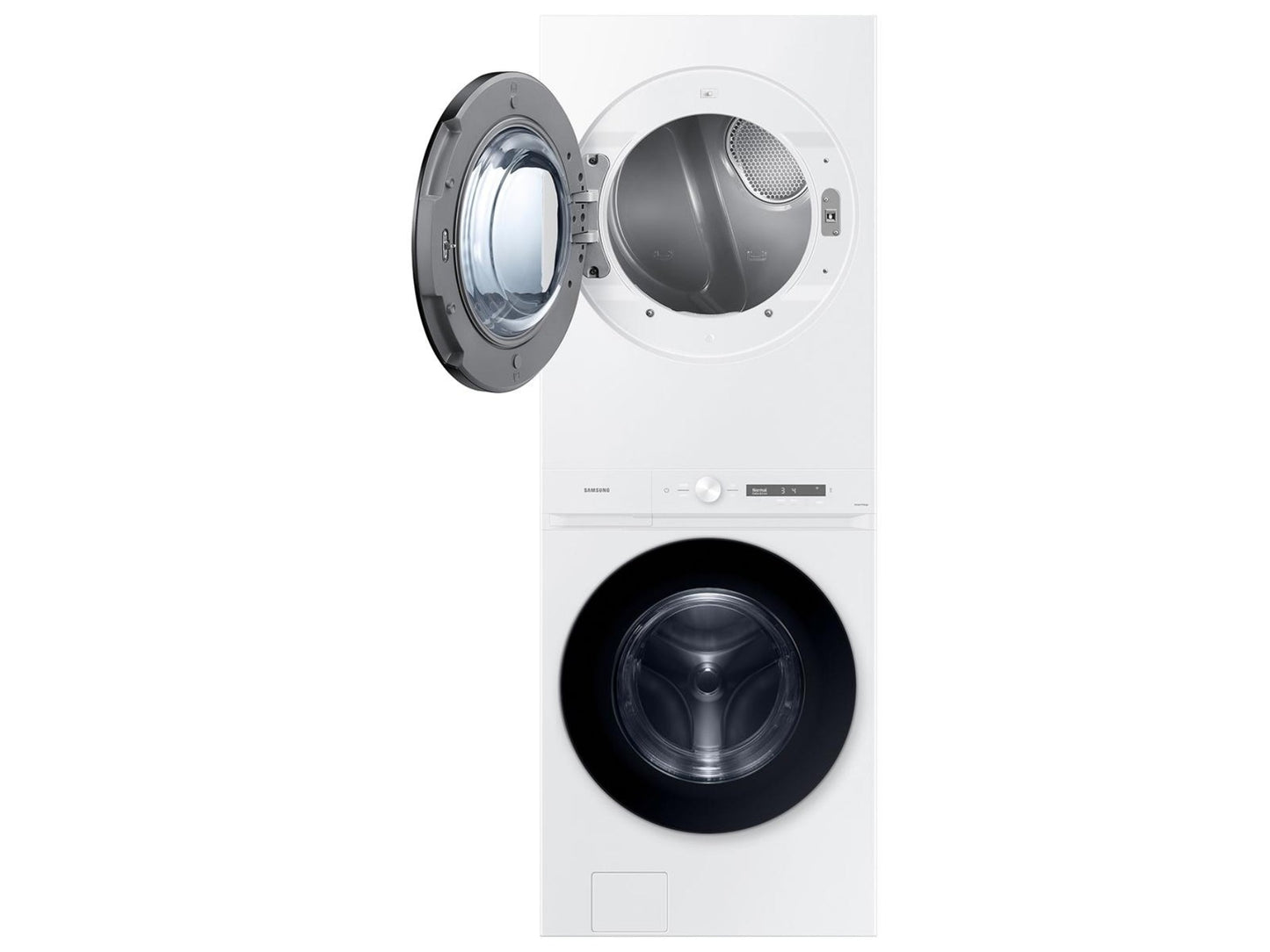 SAMSUNG WH46DBH100GW Bespoke 4.6 cu. ft. AI Laundry Hub™ Large Capacity Single Unit Washer with Steam Wash and 7.6 cu. ft. Gas Dryer in White - WH46DBH100GW