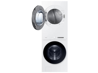 SAMSUNG WH46DBH100GW Bespoke 4.6 cu. ft. AI Laundry Hub™ Large Capacity Single Unit Washer with Steam Wash and 7.6 cu. ft. Gas Dryer in White - WH46DBH100GW