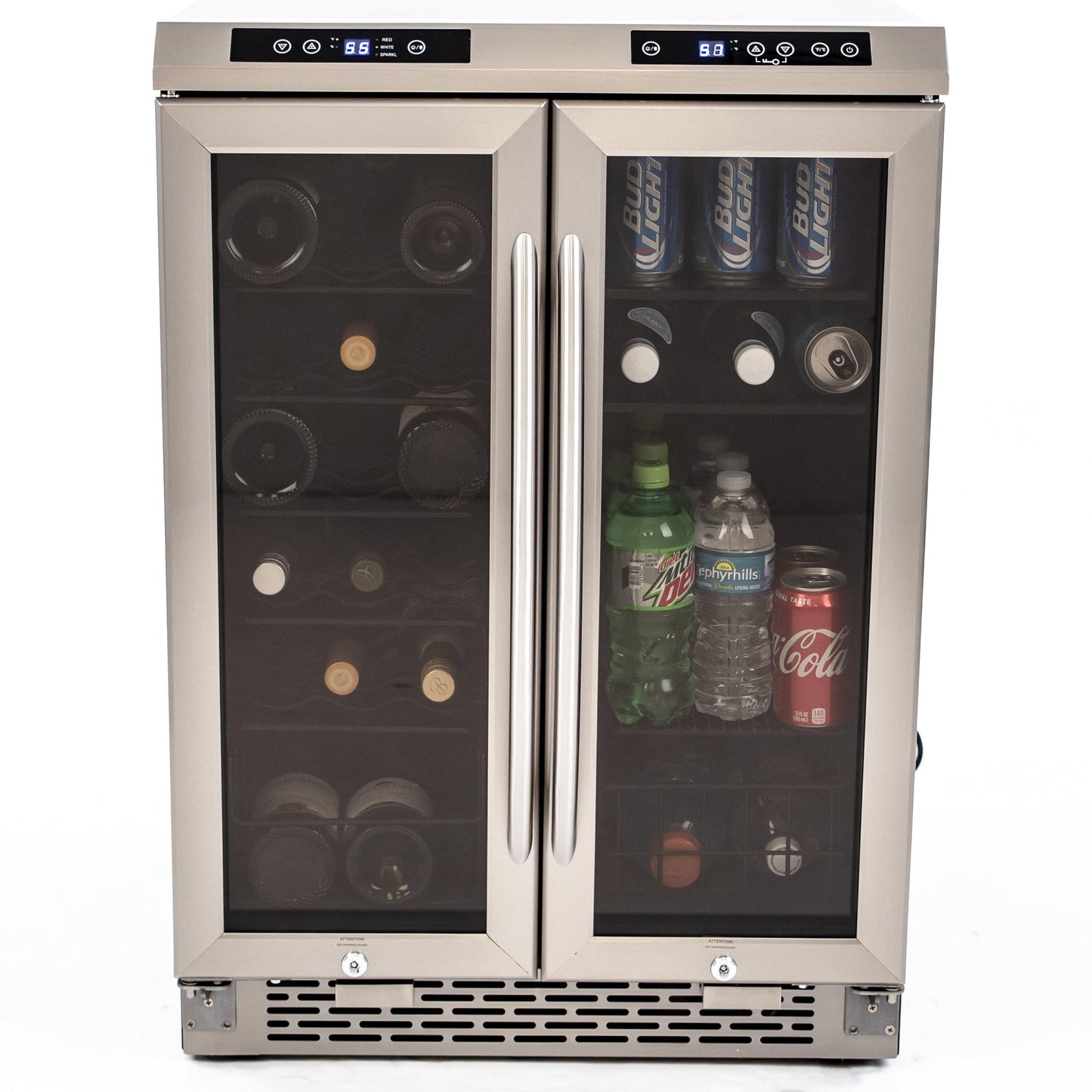 AVANTI WBV19DZ Avanti 19 Bottle/66 Can Dual-Zone Wine u0026 Beverage Center - in Stainless Steel / 3 cu. ft. in Stainless Steel - WBV19DZ