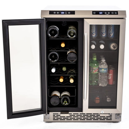AVANTI WBV19DZ Avanti 19 Bottle/66 Can Dual-Zone Wine u0026 Beverage Center - in Stainless Steel / 3 cu. ft. in Stainless Steel - WBV19DZ