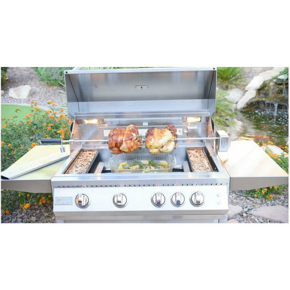 KOKOMO Professional 4 Burner 32 Inch Cart Model BBQ Grill With Lights & Locking Casters - KO-BAK4BG-PRO+KO-BAK4BG-C