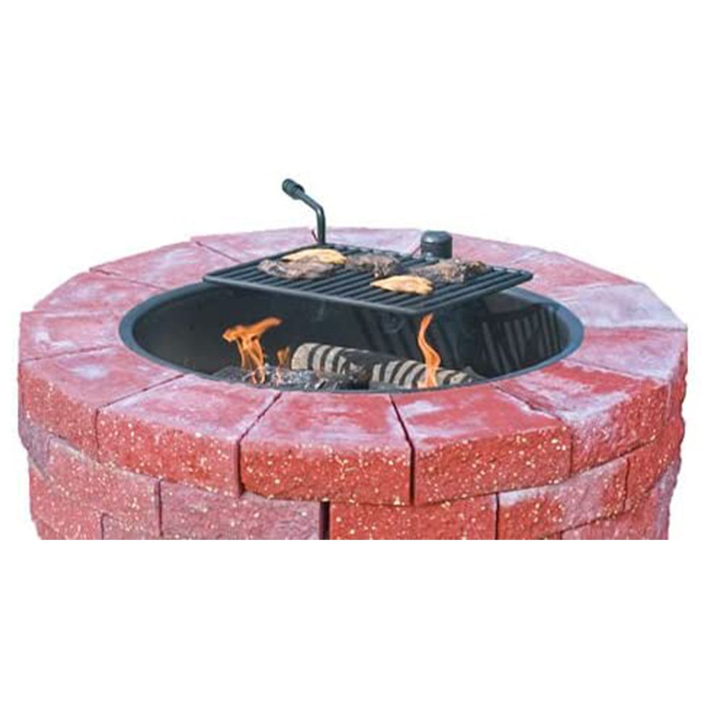 Pilot Rock 2 Pack 30.5 Inch Steel Ground Fire Pit Ring and Metal Cooking Grate - 415874