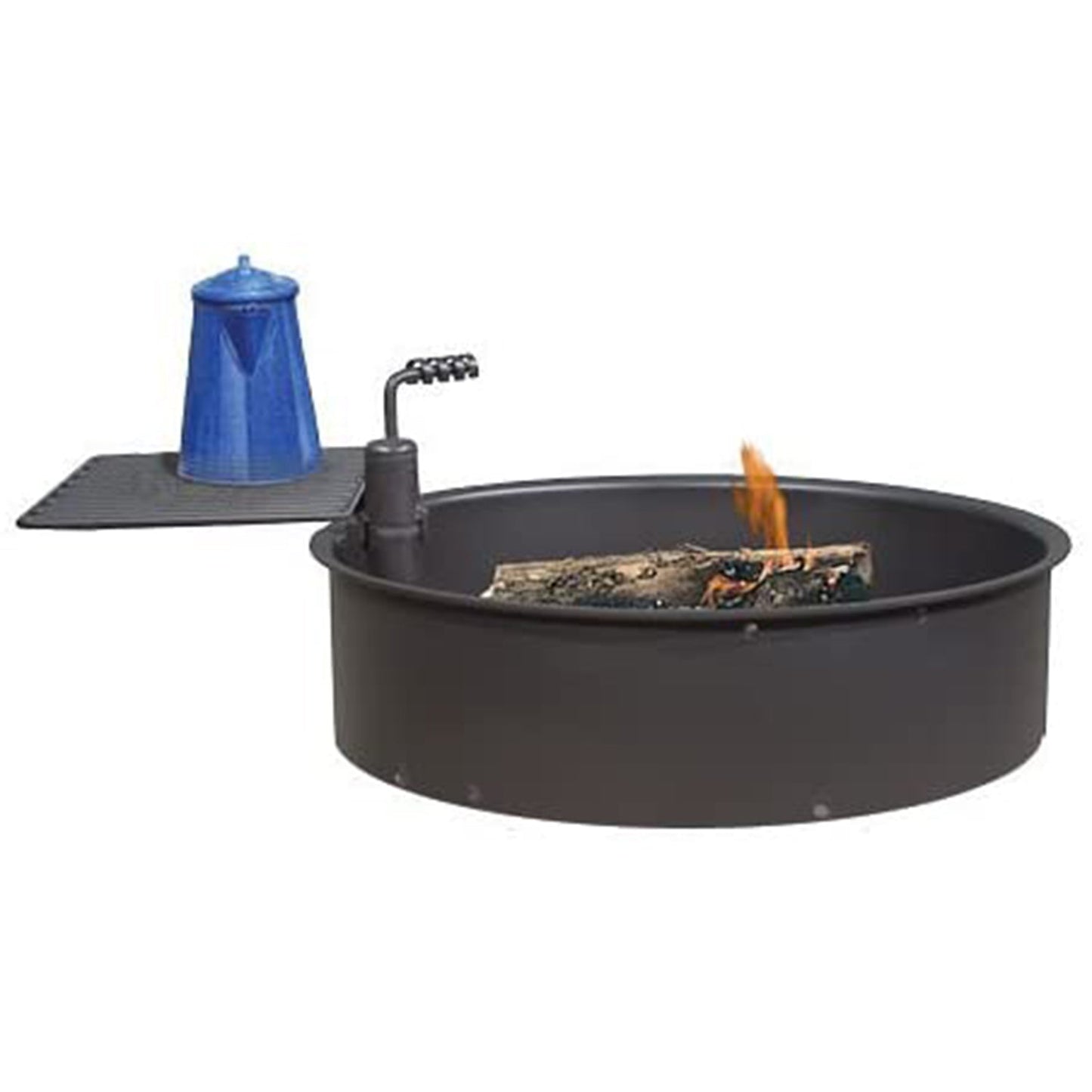 Pilot Rock 6 Pack 30.5 Inch Steel Ground Fire Pit Ring and Metal Cooking Grate - 415884