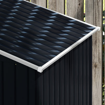 Outsunny EverBase 7' x 4' Outdoor Storage Shed with Foundation Kit, Double Lockable Door & Air Vents, Dark Gray - 845-030CG