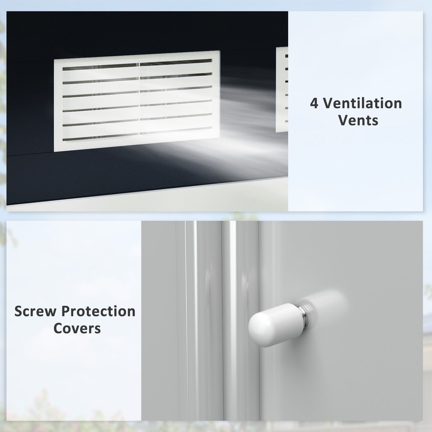 Outsunny EverBase 7' x 4' Outdoor Storage Shed with Foundation Kit, Double Lockable Door & Air Vents, Dark Gray - 845-030CG