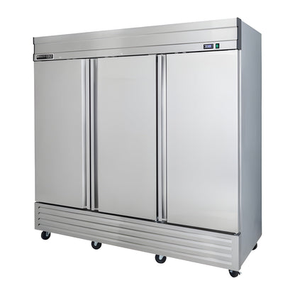 Maxx Cold V-Series 3 Door Reach-In Freezer, Bottom Mount, in Stainless Steel - MVF-72FDHC