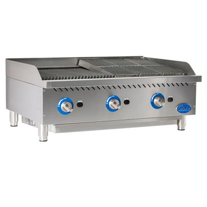 Globe GCB36G-RK 36" Gas Lava Rock Charbroiler - 120,000 BTU - GLGCB36GRK