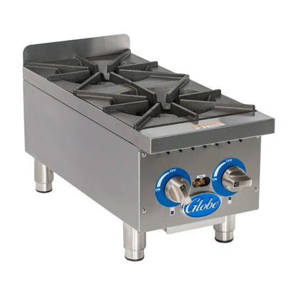 Globe GHP12G 12" Countertop Gas Hot Plate - 44,000 BTU - GLGHP12G