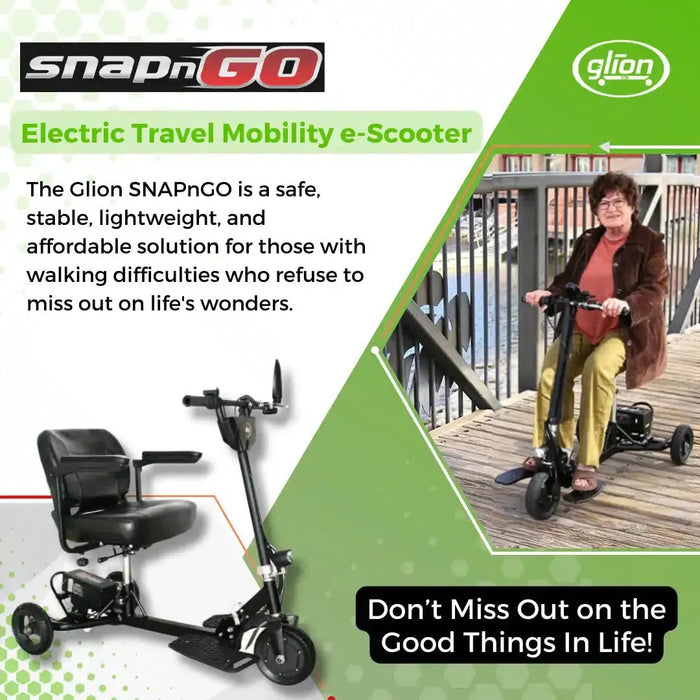 Glion SNAPnGO Model 335 250W Foldable Mobility Scooter