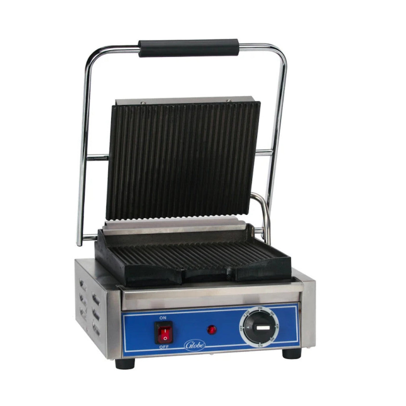 Globe GPG10 Bistro Series Sandwich Grill with Grooved Plates - 1800W - GLGPG10
