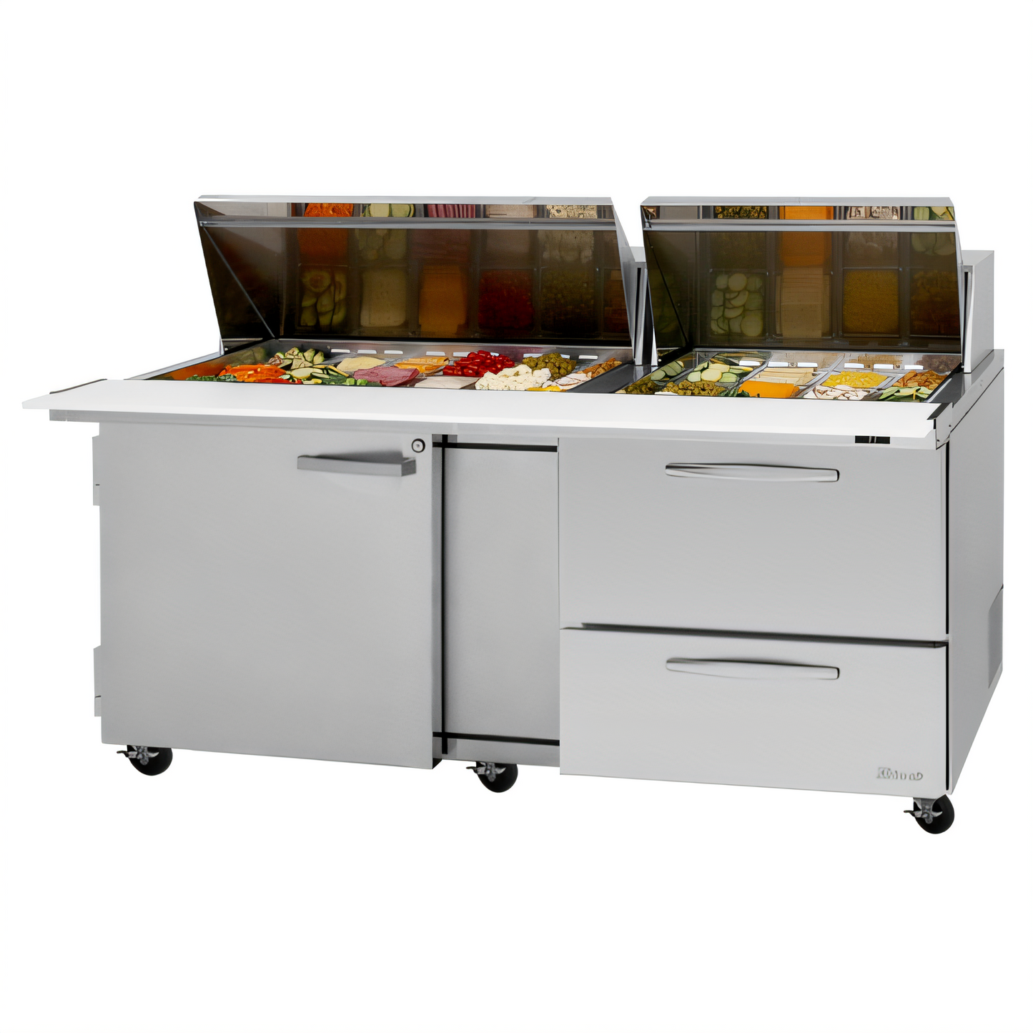 Turbo Air PST-72-30-D2R(L)-N PRO Refrigerated Prep Tables - PST-72-30-D2R(L)-N