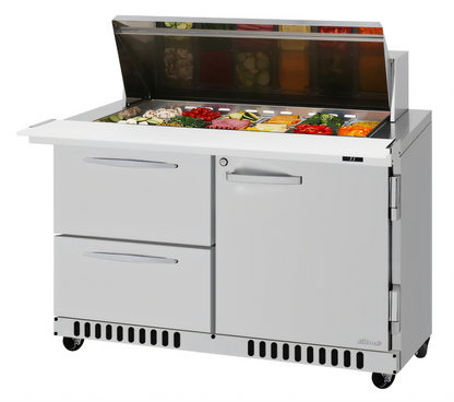 Turbo Air PST-48-18-D2R(L)-FB-N PRO Refrigerated Prep Tables - PST-48-18-D2R(L)-FB-N