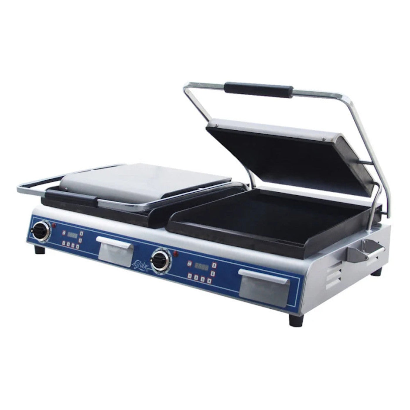 Globe GSGDUE14D Deluxe Double Sandwich Grill with Smooth Plates - GLGSGDUE14D