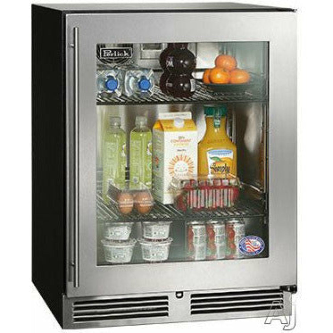 Perlick 24" Refrigerator w/ Stainless Steel Glass Door, ADA Compliant with 4.8 cu. ft. Capacity - HA24RB-4-3