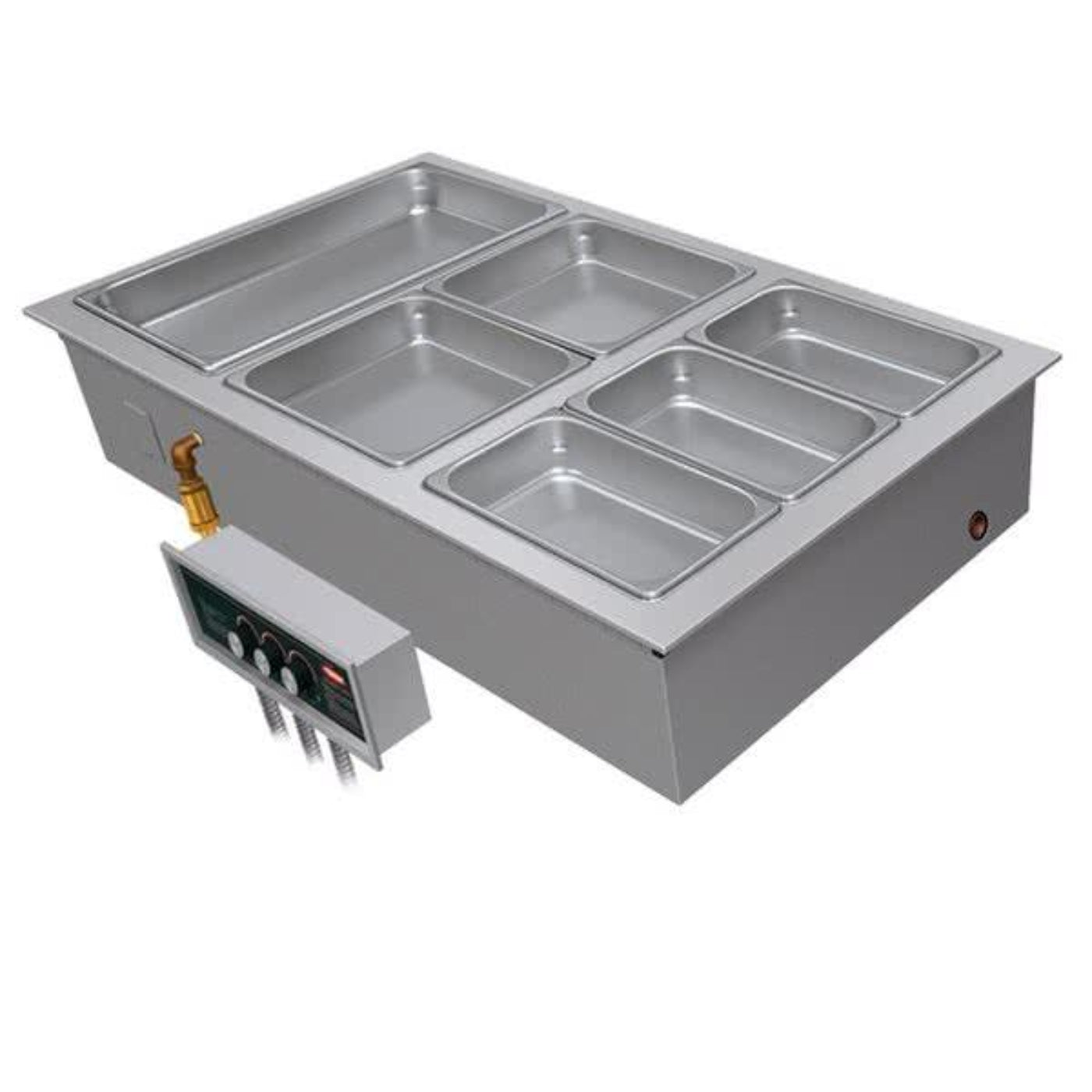 Hatco  3-Pan Drop-In Modular Heated Food Well with Drain and Autofill -240V, 1 Phase - HWBI-3DA