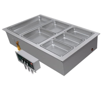 Hatco  3-Pan Drop-In Modular Heated Food Well with Drain and Autofill -240V, 1 Phase - HWBI-3DA