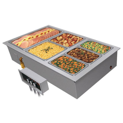 Hatco  3-Pan Drop-In Modular Heated Food Well with Manifold - 240V, 3 Phases - HWBI-3M