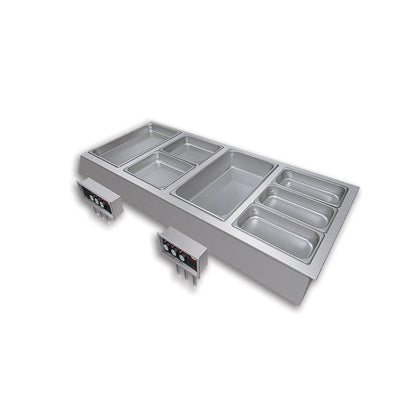 Hatco  4-Pan Drop-In Modular Heated Food Well with Manifold and Autofill - 220V, 1 Phase - HWBI-4MA