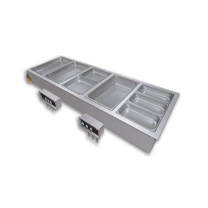 Hatco  5-Pan Drop-In Modular Heated Food Well with Drain and Autofill - 240V, 1 Phase - HWBI-5DA