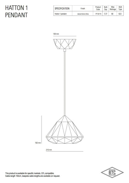 Original BTC Hatton 1 Pendant