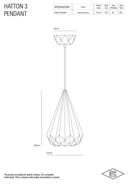 Original BTC Hatton 3 Pendant
