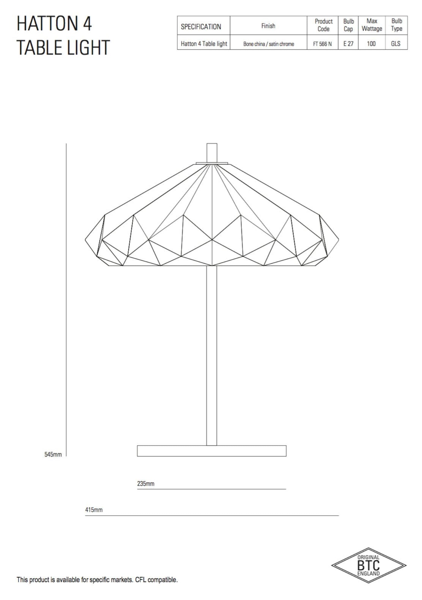 Original BTC Hatton Table Lamp