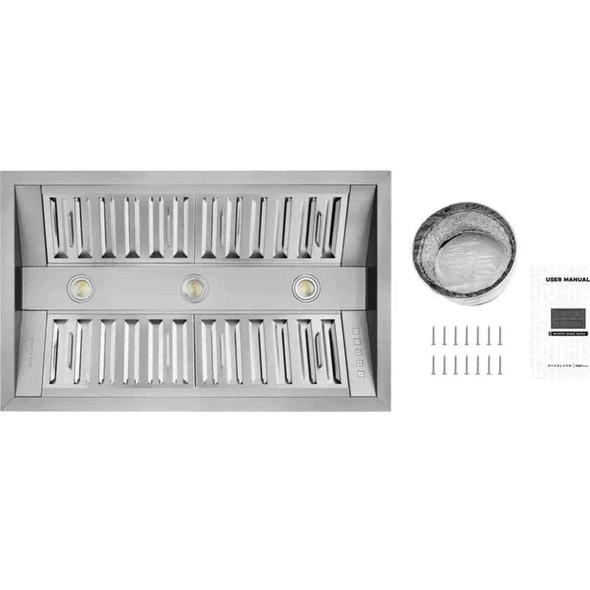Hauslane 21 Deep 800 CFM Convertible Built-In Insert Range Hood in Stainless Steel -IN-R300SS-34