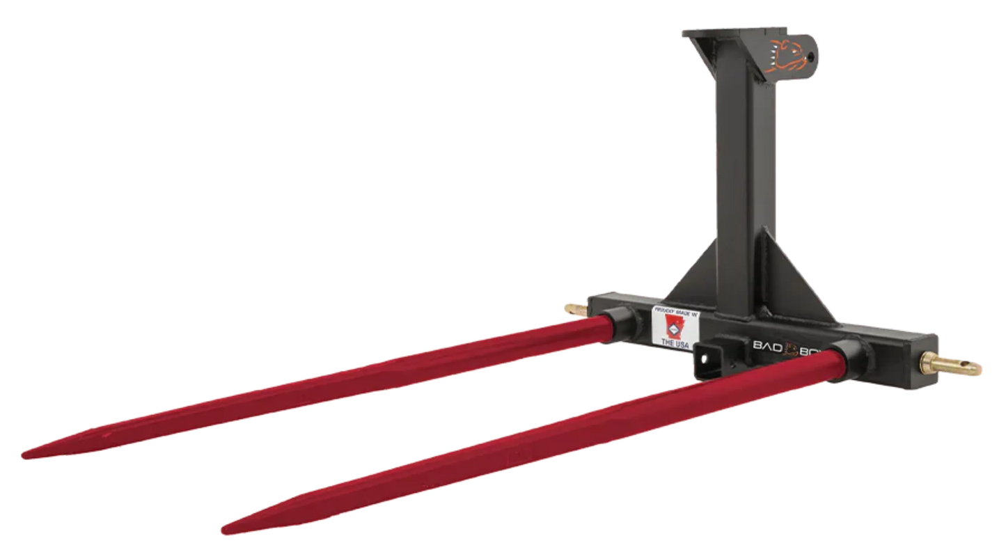 Bad Boy 2 Spear Hay Fork/Trailer Mover 1800lb Rated Tractor Implement - BB2SHFTM