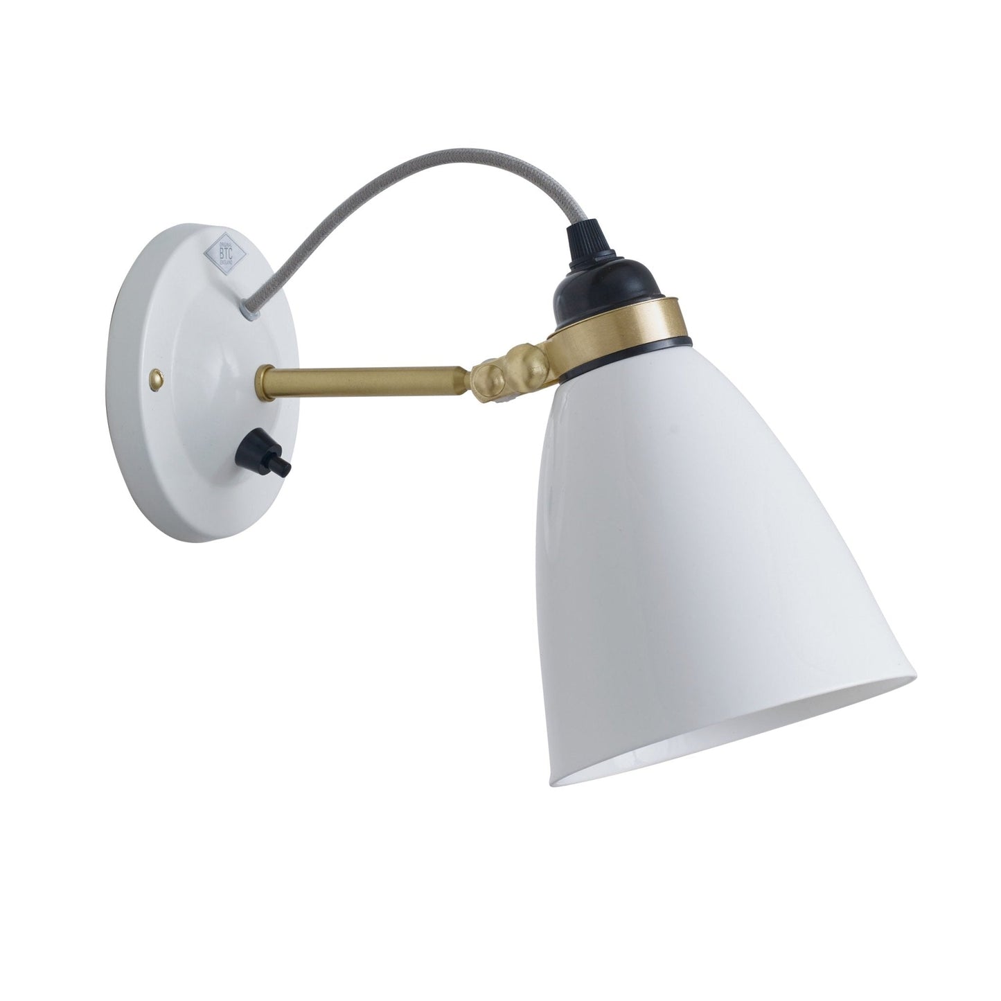 Original BTC Hector 30 Wall Light with Switch - Gray Cable