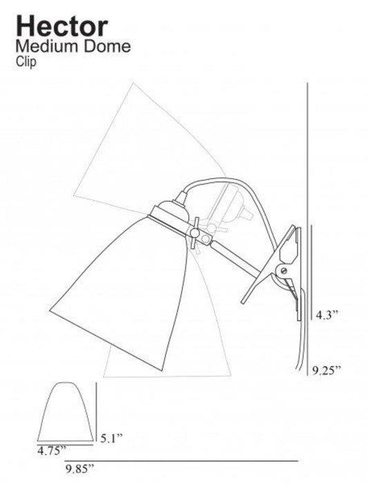 Original BTC Hector Medium Dome Clip Lamp