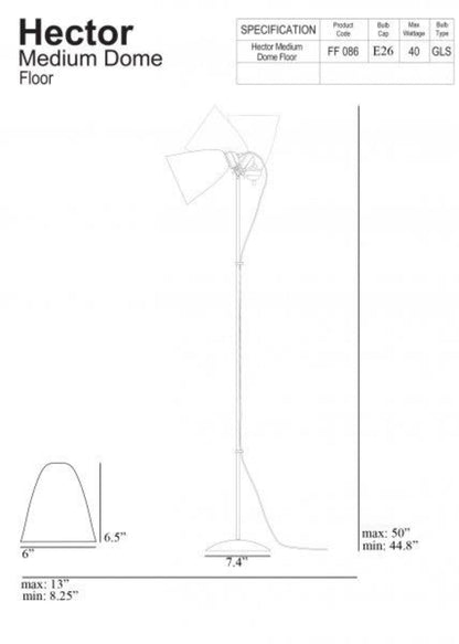 Original BTC Hector Medium Floor Light - Bone China