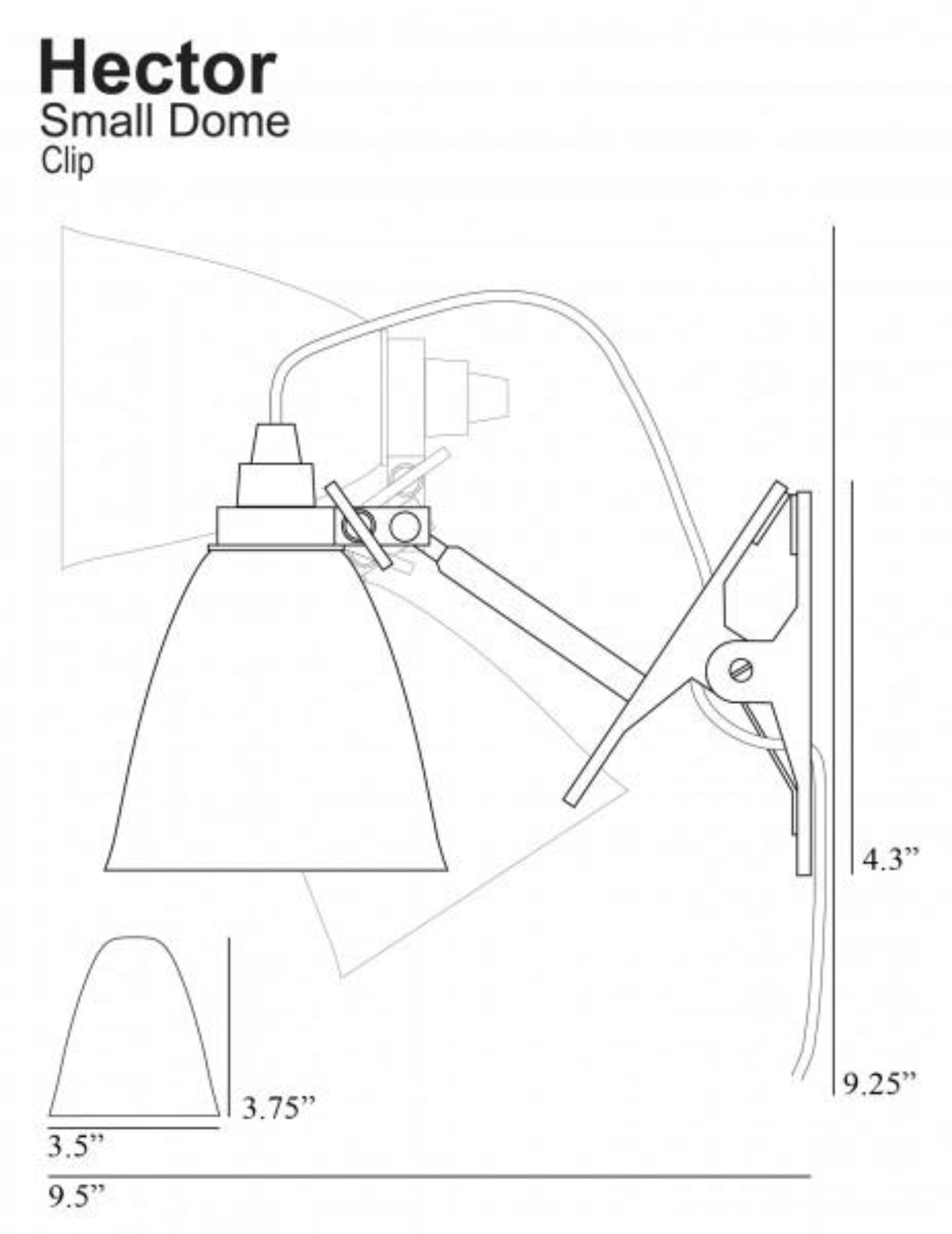 Original BTC Hector Small Dome Clip Lamp