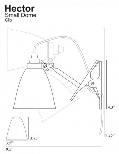Original BTC Hector Small Dome Clip Lamp