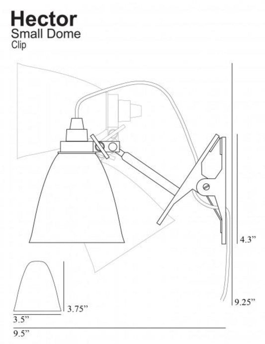 Original BTC Hector Small Dome Clip Lamp