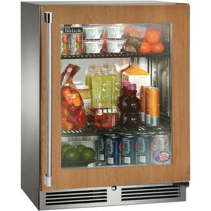 Perlick 24" Refrigerator, Fully Integrated Glass Door,  Sottile Sh.Depth (18") , 3.1 Cu. Ft. Capacity - HH24RS-4-4