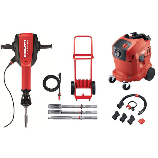 Hilti 15 Amp 120-Volt 1-1/8 in. TE 3000-AVR Polygon Demolition Jack Hammer Concrete Breaker with Dust Removal System - HT-TE3000AVR-D