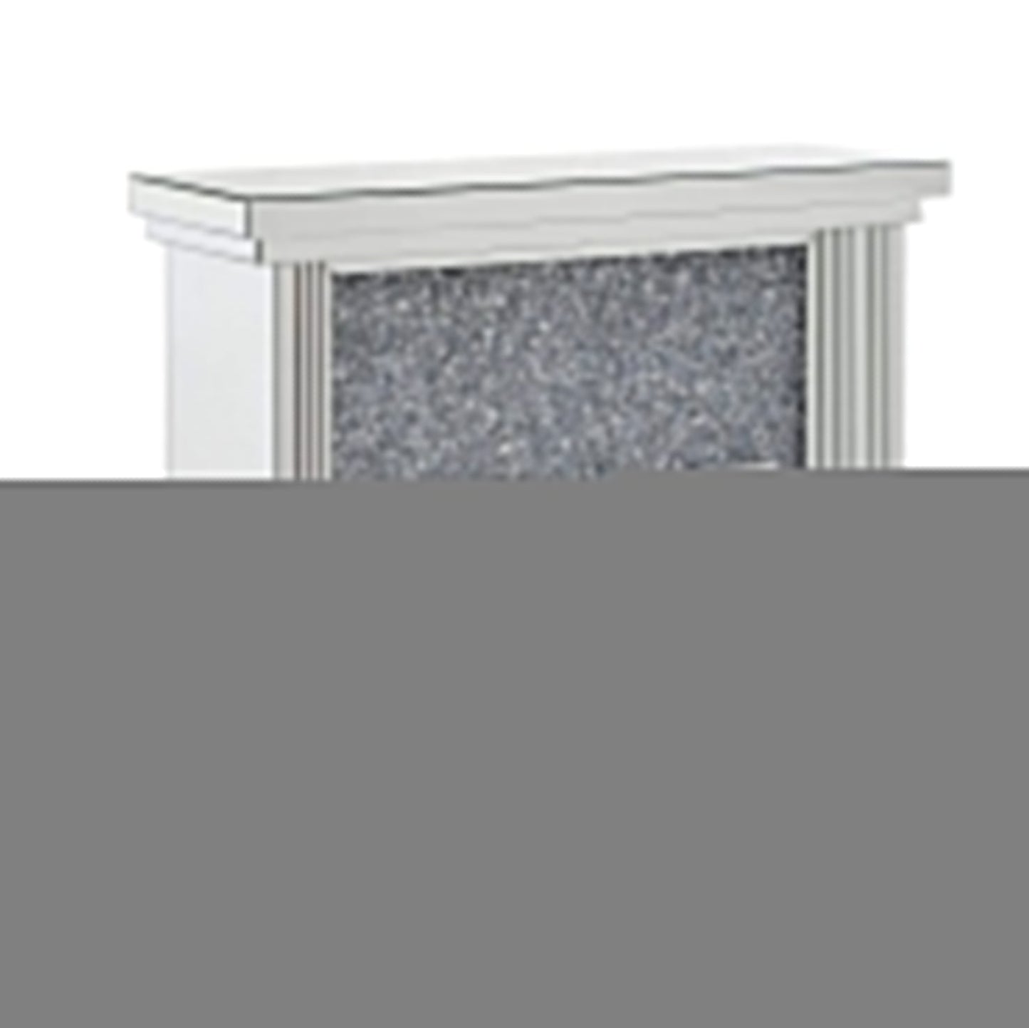 Wood and Mirror Electric Fireplace with Faux Crystals Inlay, Clear and Black - 350910