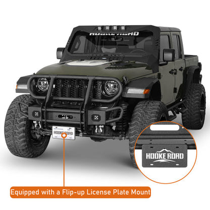 Rock Crawler Front Bumper w/ Grille Guard & Winch Plate (18-25 Jeep Wrangler JL & 20-25 Gladiator JT) - Hooke Road