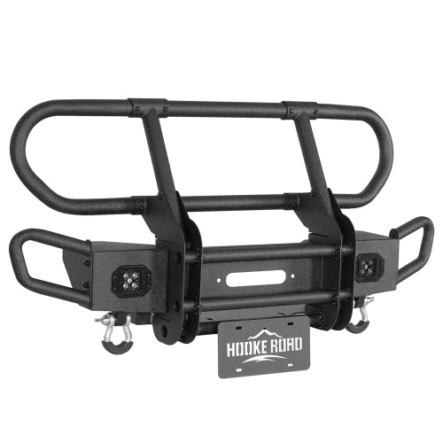 Rock Crawler Front Bumper w/ Grille Guard & Winch Plate (18-25 Jeep Wrangler JL & 20-25 Gladiator JT) - Hooke Road