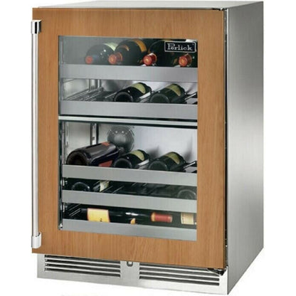 Perlick 24" Dual Zone Wine Reserve with 32 Bottle Capacity,  Panel Ready Glass Door - HP24DO-4-4