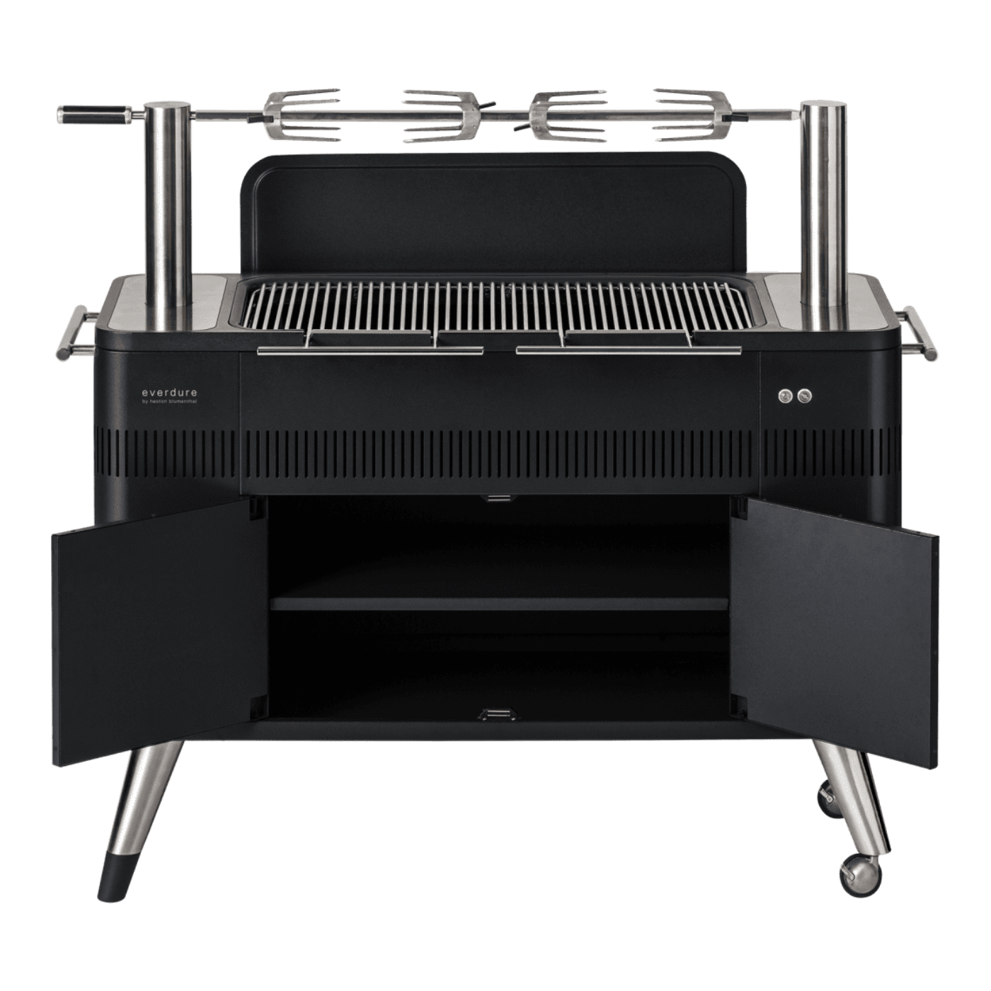Everdure By Heston Blumenthal 54-Inch Charcoal Grill With Rotisserie & Electronic Ignition - HBCE2BBUS