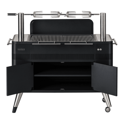 Everdure By Heston Blumenthal 54-Inch Charcoal Grill With Rotisserie & Electronic Ignition - HBCE2BBUS