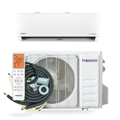Pioneer Quantum Hyperformance 9,000 BTU 25 SEER2 230V High-Wall Ductless Energy-Star Mini-Split Air Conditioner Inverter Hyper Heat Pump Full Set - WYT009GLSI25RH