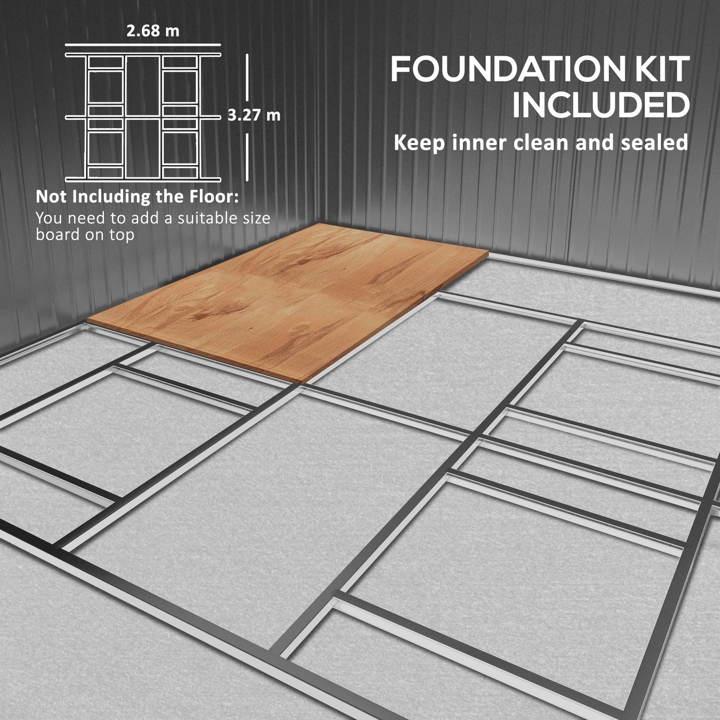 Outsunny EverBase 11' x 13' Outdoor Storage Shed with Double Lockable Door & Air Vents, Light Gray - 845-031V01LG