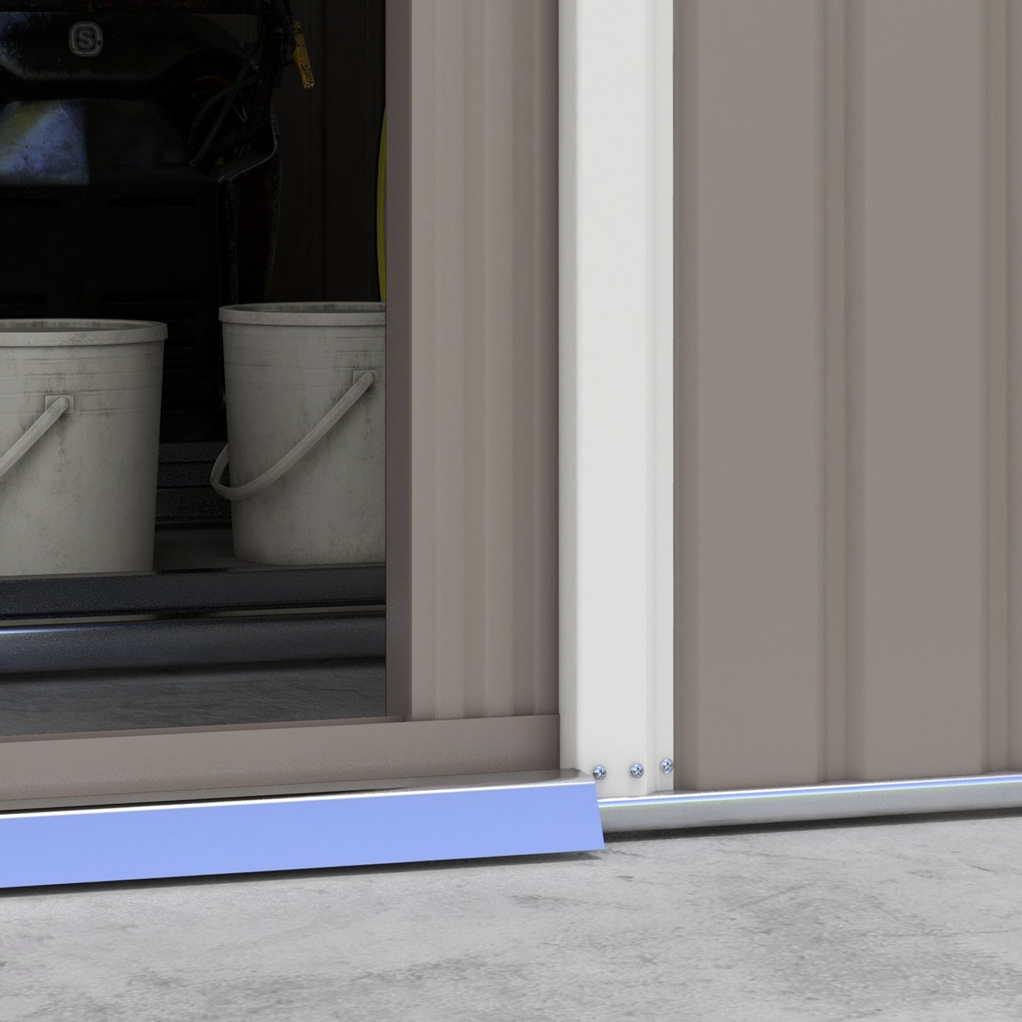 Outsunny EverBase 11' x 13' Outdoor Storage Shed with Double Lockable Door & Air Vents, Light Gray - 845-031V01LG