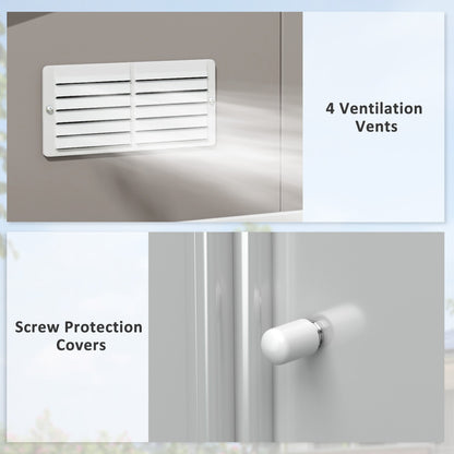 Outsunny EverBase 11' x 13' Outdoor Storage Shed with Double Lockable Door & Air Vents, Light Gray - 845-031V01LG