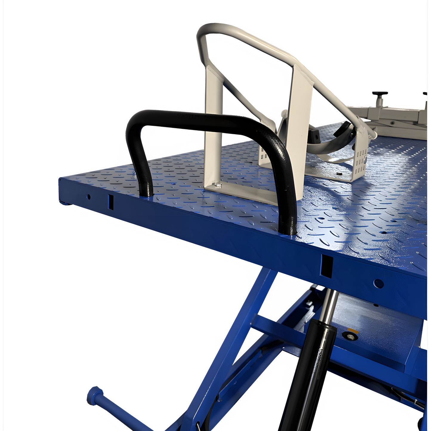 iDEAL Elec-Hydra Motorcycle Lift Bench w/Integrated Motor & Retractable Ramp - M-2200IEH-XR-1