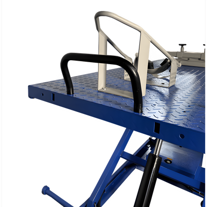 iDEAL Elec-Hydra Motorcycle Lift Bench w/Integrated Motor & Retractable Ramp - M-2200IEH-XR-1