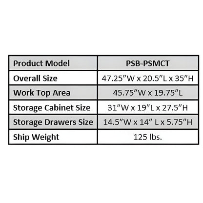 iDEAL PSB-PSMCT Paint Storage Mixing Cabinet & Table - PSB-PSMCT-1