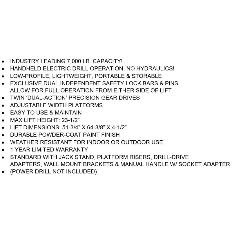 iDEAL Portable Auto Tilt Lift TLX - 7,000 lbs. Capacity